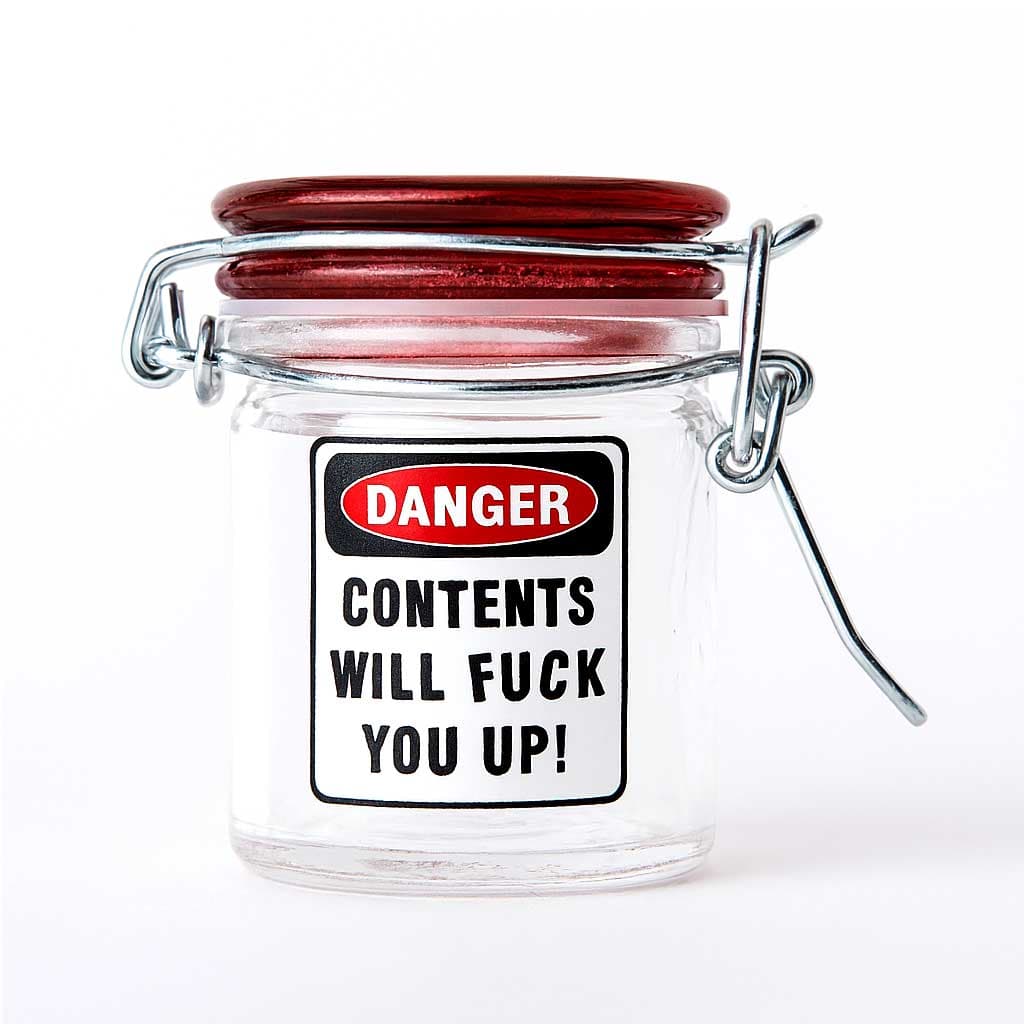 AIRTIGHT GLASS HERB JAR - CONTENTS WILL BLOW YOU AWAY!