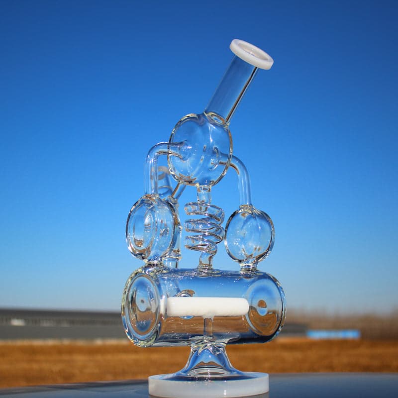 Recycler Style Inline Perc 12.5" Water Pipe w/ Spring Body