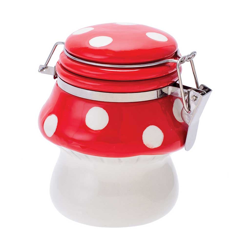 MUSHROOM CERAMIC JAR WITH CLASP