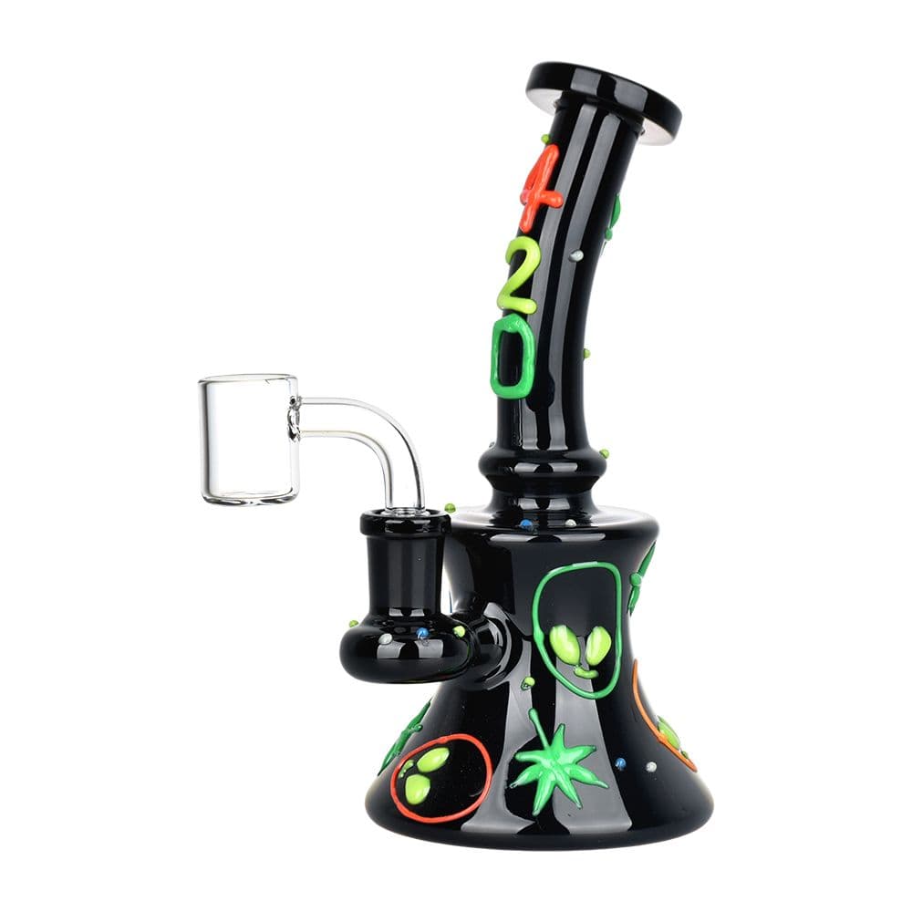 Alien Glow In The Dark Glass Dab Rig - 6.5" / 14mm F