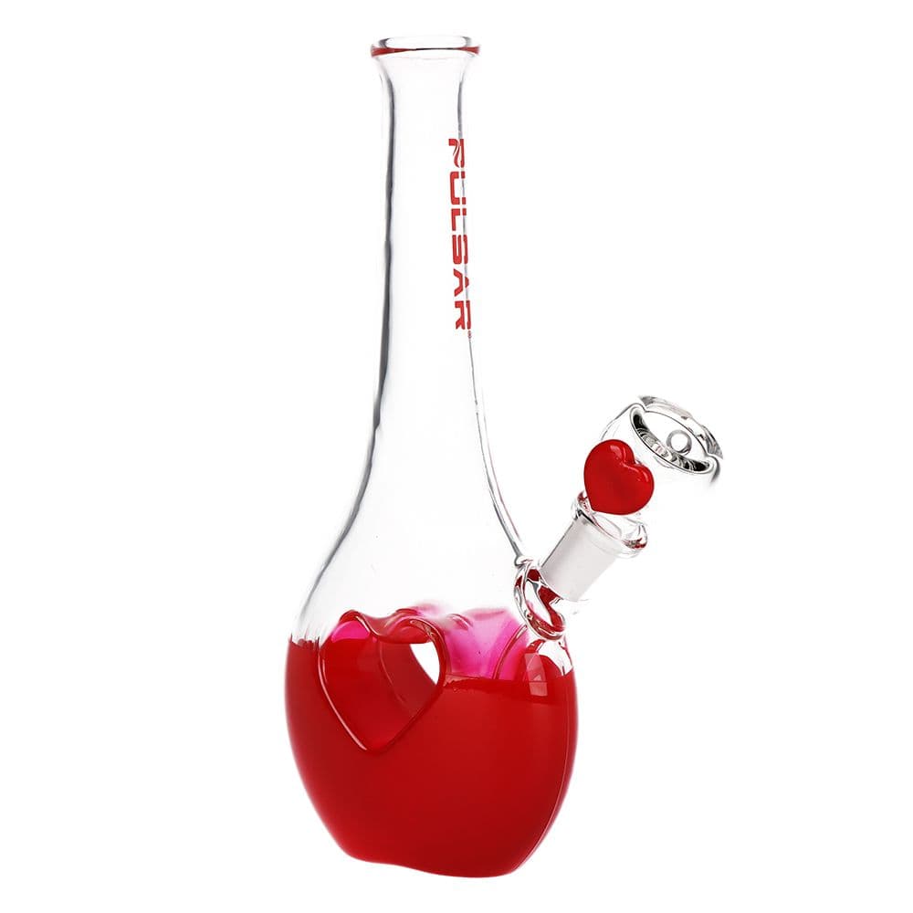 Pulsar Valentines Heart Vase Glass Water Pipe - 8.25" / 14mm F