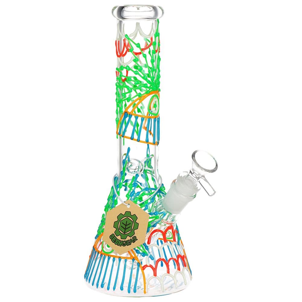 SeshGear Drizzle G.I.T.D Beaker Glass Water Pipe - 10" / 14mm F