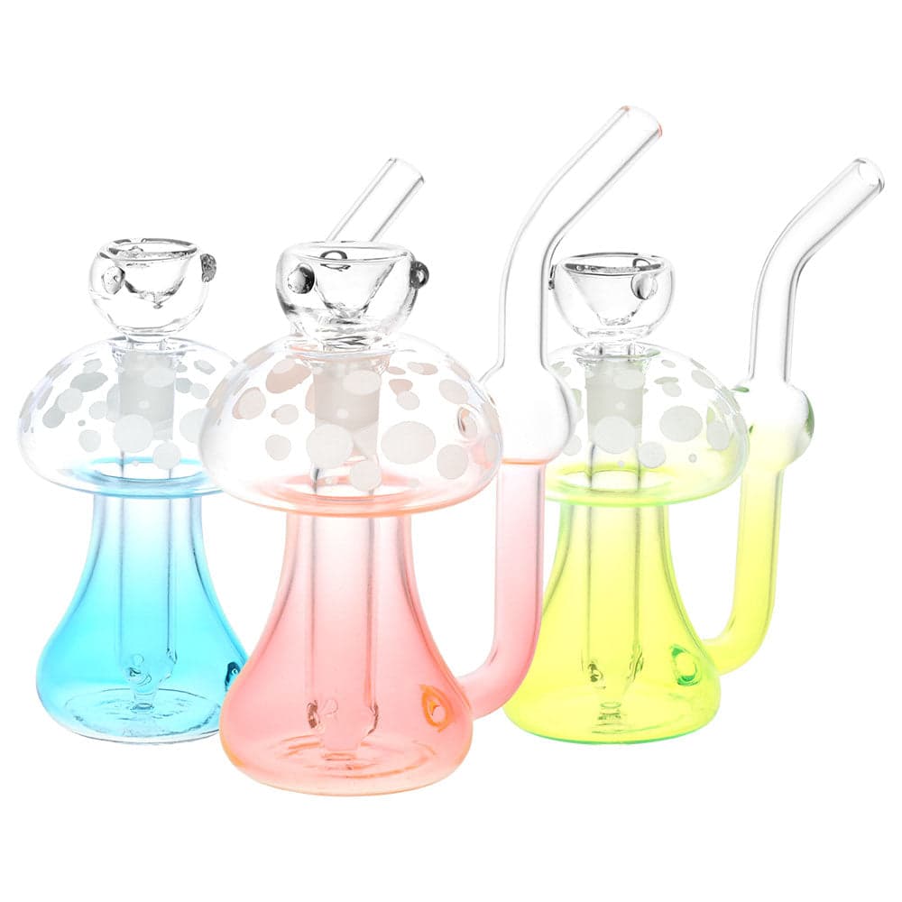 SeshGear Phosphorescent Fungi Glow in the Dark Glass Bubbler - 4.75" / 10mm F / Colors Vary