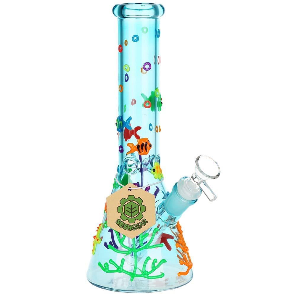 SeshGear Coral Reef G.I.T.D Beaker Glass Water Pipe - 10" / 14mm F