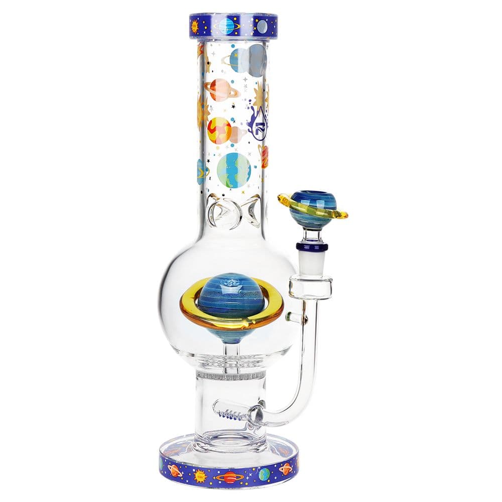 Pulsar Rings of Saturn Bubble Base Glass Water Pipe - 12.75" / 14mm F