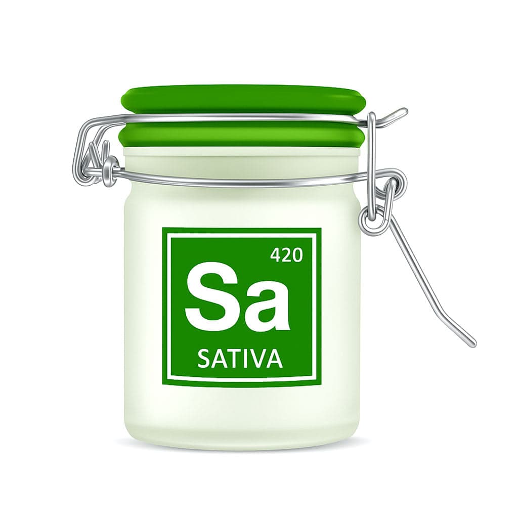 SATIVA PERIODIC SYMBOL AIRTIGHT STORAGE JAR