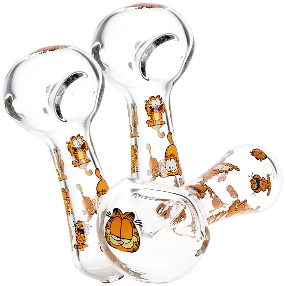 3CT BUNDLE - Garfield Glass Spoon Pipe - 4.5"