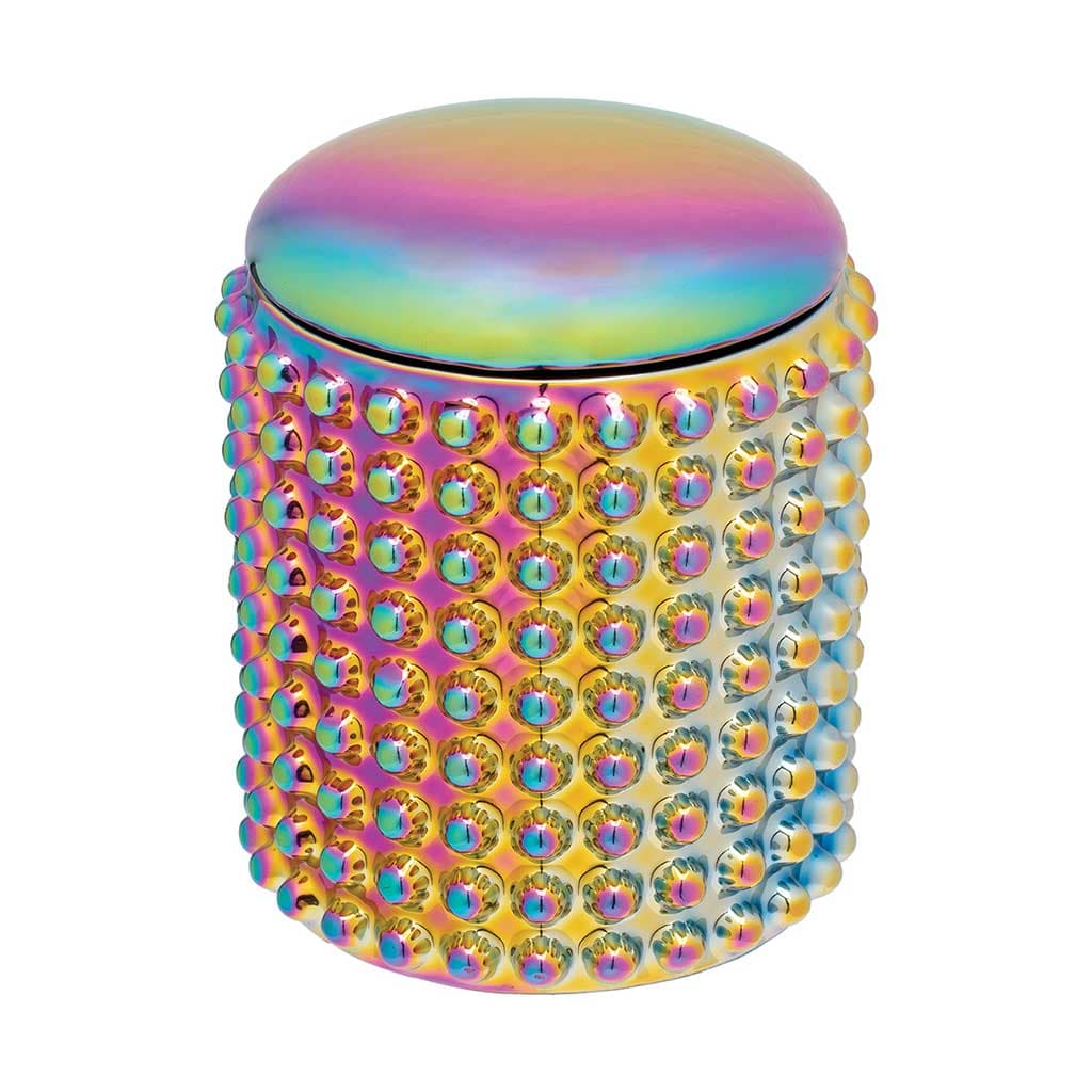 LARGE DOTTED CERAMIC STASH JAR - SPECTRUM