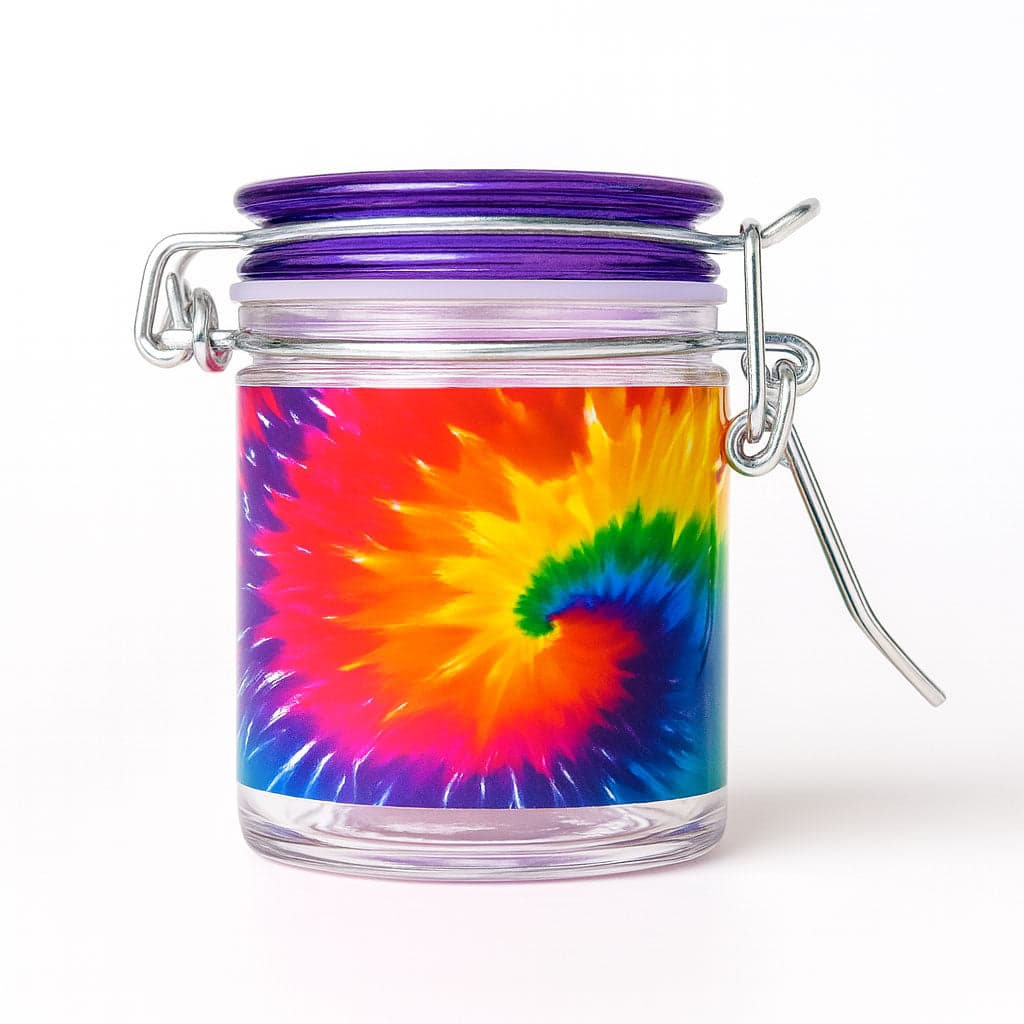 AIRTIGHT GLASS TIE-DYE STORAGE CONTAINER WITH LOCKING LID