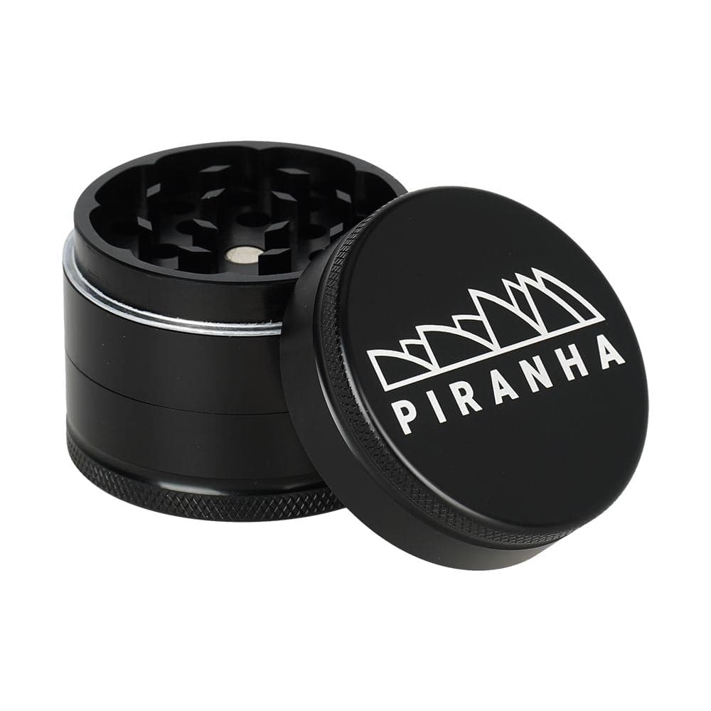 6CT BOX - Piranha Grind-and-Store Aluminum Grinder - 3pc / 2" / Black